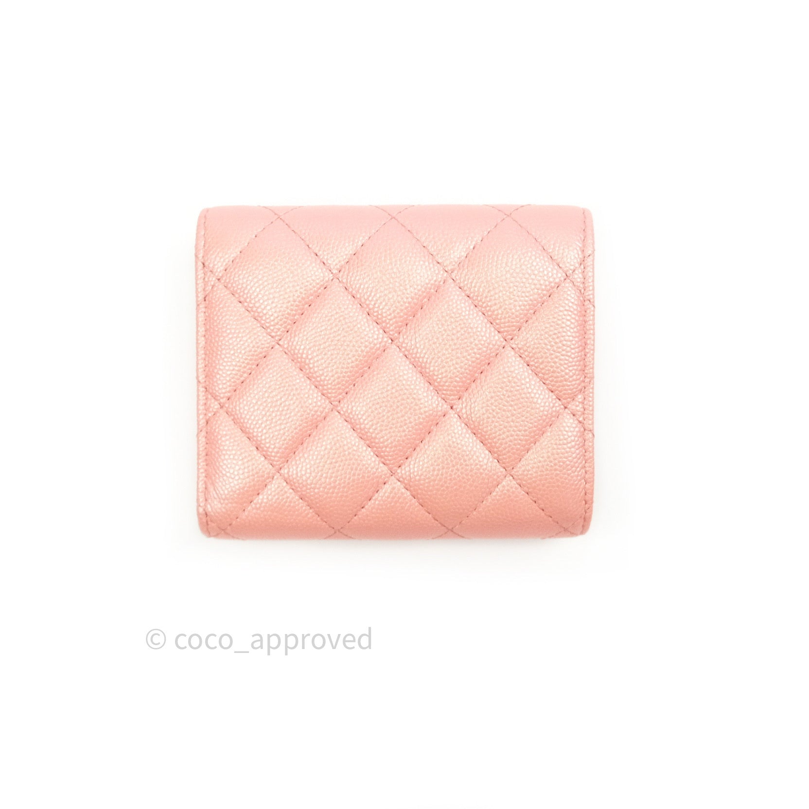 Chanel Compact Wallet, Caviar, Light pink LGHW - Laulay Luxury