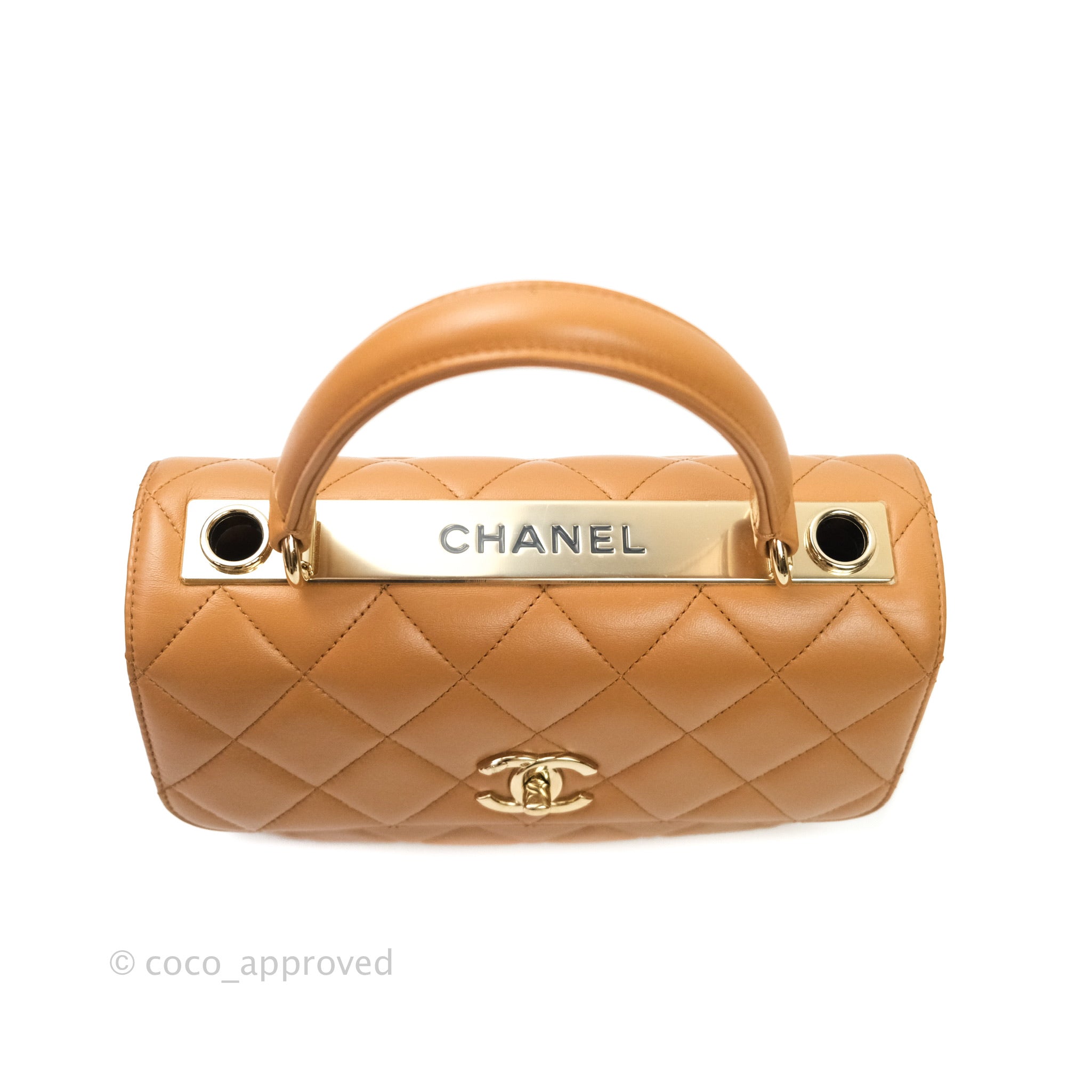 Chanel CC Trendy with handle Black & beautiful 22S darker beige