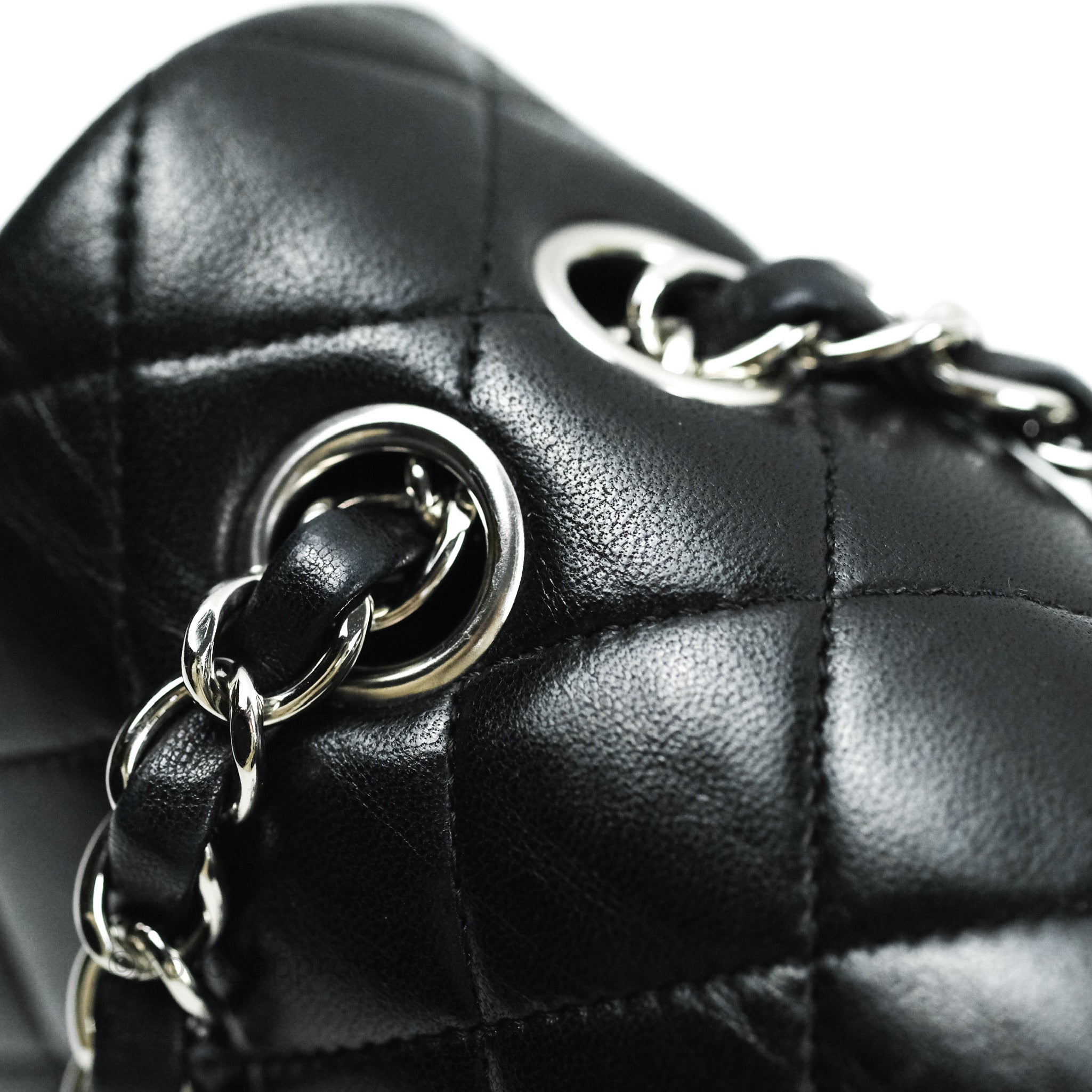 Chanel Classic M/L Medium Double Flap Black Lambskin Silver Hardware – Coco  Approved Studio